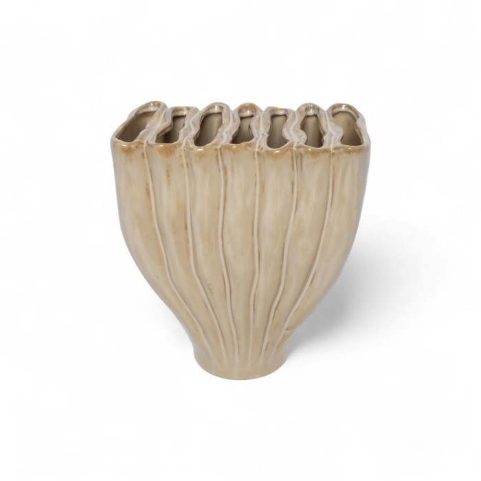 VASO RETTANGOLARE BARON CREMA H.27.5